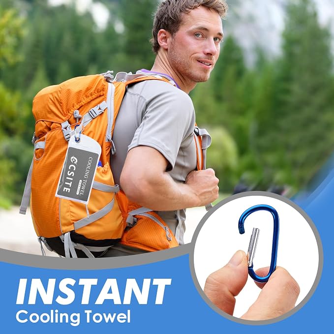 CSITE 8 Pack Cooling Towels (47"x12") for Neck and Face, Ice Towel for Hot Weather, Soft Breathable Chilly Gym Towels, Microfiber Towel for Work Out, Yoga, Running, Camping & More Activities
