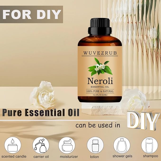 Neroli Essential Oil, 240ML Pure and Natural for Aromatherapy Diffuser - 8 Fl Oz