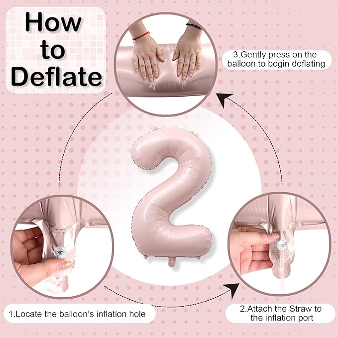 Foil 12 Balloon, Dusty Light Blush Pink Big Number 12 Balloons for Girls Birthday Party Decor, 40'' Mylar Helium Self Inflating Number 12 Baby Pastel Pink Balloon for 12th Birthday Party Decorations