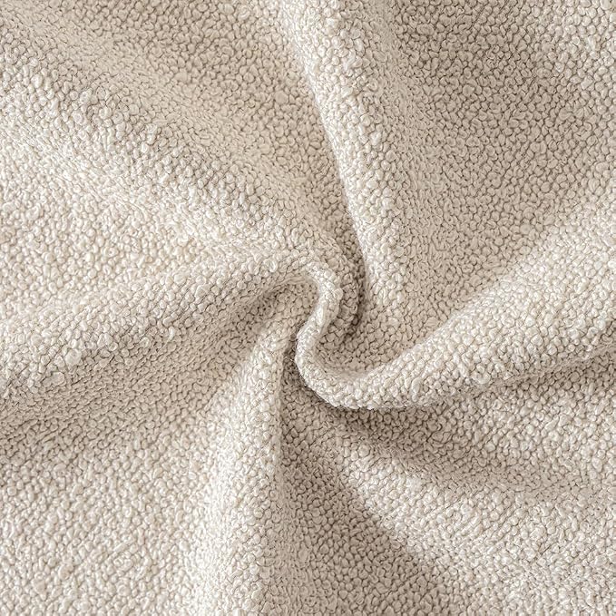 MIULEE 16x16 Decorative Lumbar Boucle Couch Pillow Covers Beige | Set of 2 Textured Neutral Throw Pillow Covers, Accent Solid Pillowcases, Sofa Living Room Home Decor