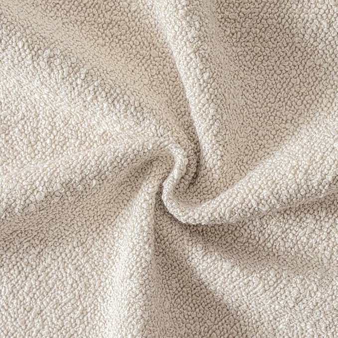 MIULEE 20x20 Decorative Lumbar Boucle Couch Pillow Covers Beige | Set of 2 Textured Neutral Throw Pillow Covers, Accent Solid Pillowcases, Sofa Living Room Home Decor