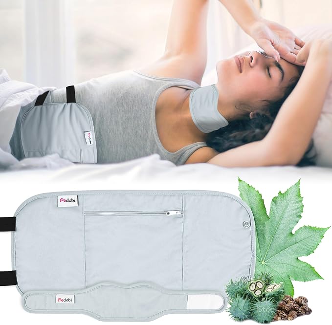 Castor Oil Pack Wrap Reusable Organic Castor Oil Pack for Liver Detox, Less Mess, Elastic Strap Soft Cotton Anti Oil Leak(Oil Not Include)