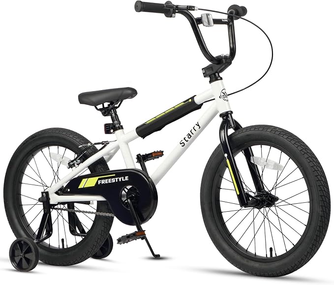 12 14 16 18 Inch Kids Bike BMX Style Bicycle with Training Wheels Coaster Brake for 2-10 Years Old Toddlers Boys Girls Multiple Colors