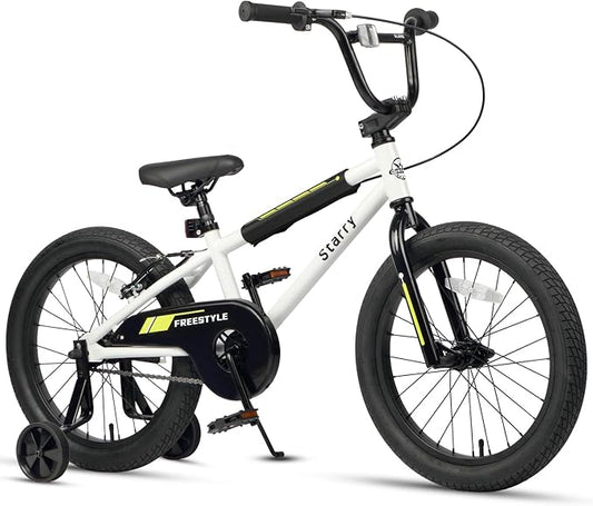 12 14 16 18 Inch Kids Bike BMX Style Bicycle with Training Wheels Coaster Brake for 2-10 Years Old Toddlers Boys Girls Multiple Colors