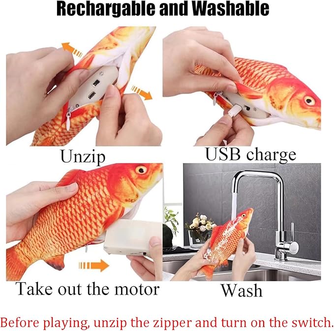 Electric Moving Fish Interactive Plush Toys