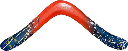 Q2 Wooden Boomerang - Authentic Australian Made with Colorful Design (Right Handed)
