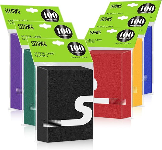 600 Count MTG Card Sleeves, 6 Colors Matte Card Sleeves, Standard Magic Cards Sleeve for TCG, Sturdy Shuffling Colored Deck Protectors for MTG TCG Trading Sports Baseball Game Cards