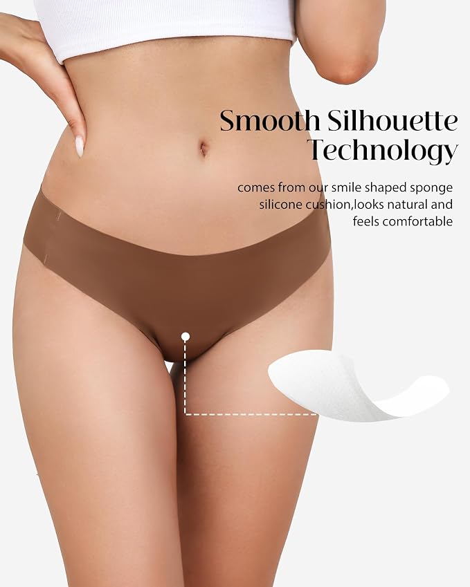 LEVAO Seamless Thongs for Women Invisible Toe Thong No Show Camel Proof Underwear Thong Panty Liners Workout G-Strings