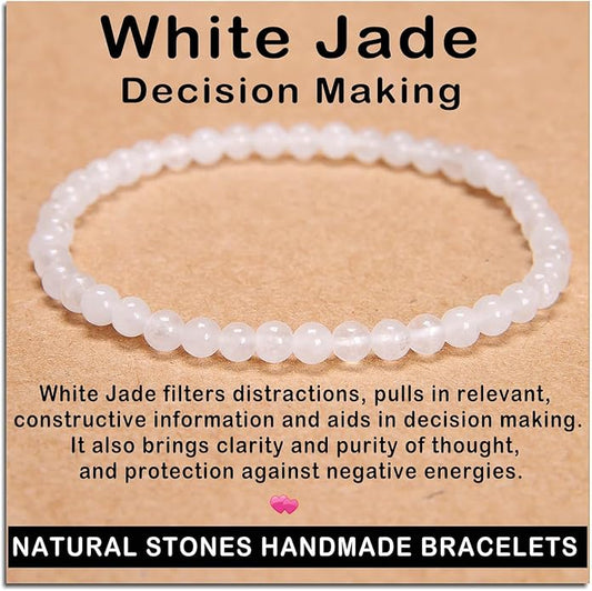 AD Beads Handmade Gemstone Stretch Elastic Bracelet Crystal Healing Reiki Nature's Beauty and Spiritual Essence Unisex