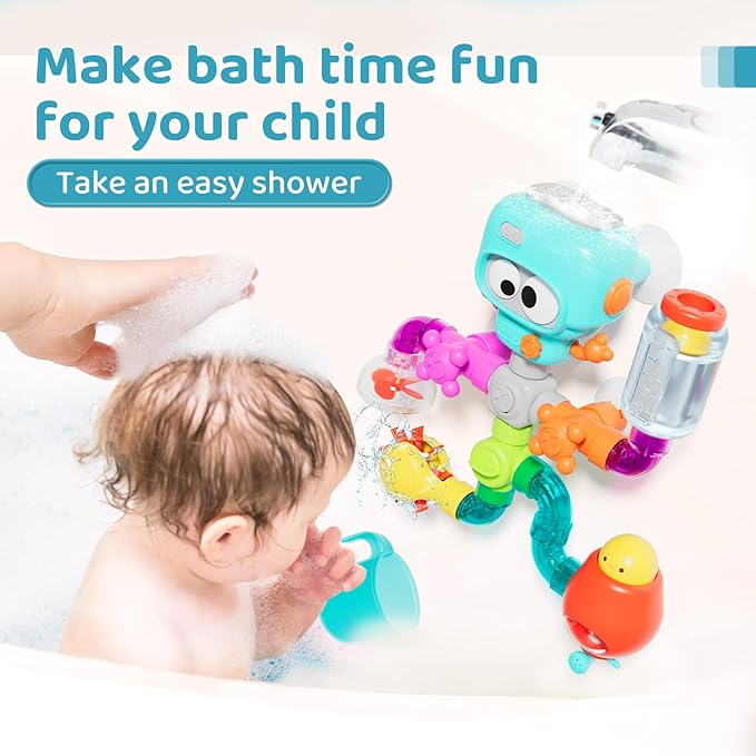 DIY Assemble Water Pipe, Bath Toys for Kids Ages 4-8, Building Kit for Ages 5-7, Fun Bath Tub Time Birthday Gifts for Toddlers 3 + Year Old Boys & Girls