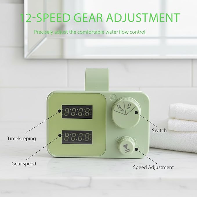 Smokitcen Electric Enema Kit with 5 Enema Tips, Adjustable Water Pressure, Dual LED Display Water Enema System for Home Use, Rechargeable, Easy Installation & Storage Bag
