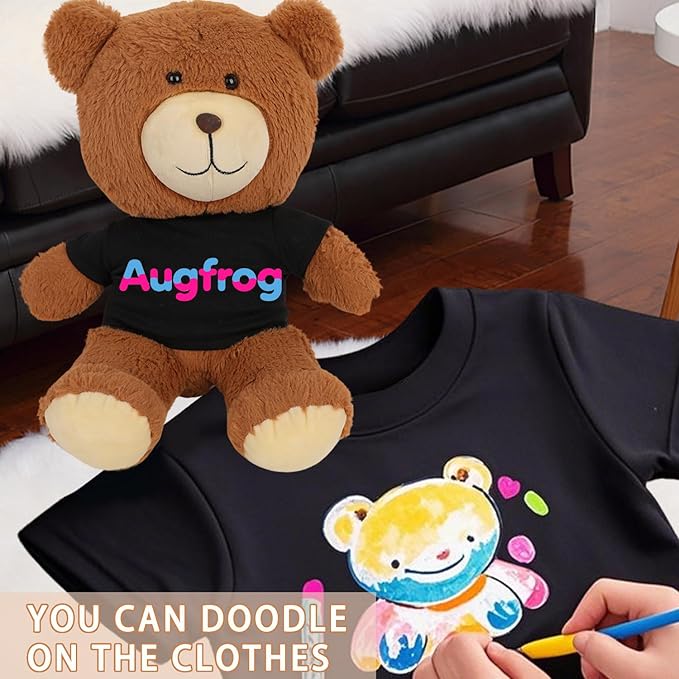 8 - Pack Black Blank T - Shirts for 17 - 18 Inch Bears | Thick DIY Stuffed Animal Canvas Clothes (Black)
