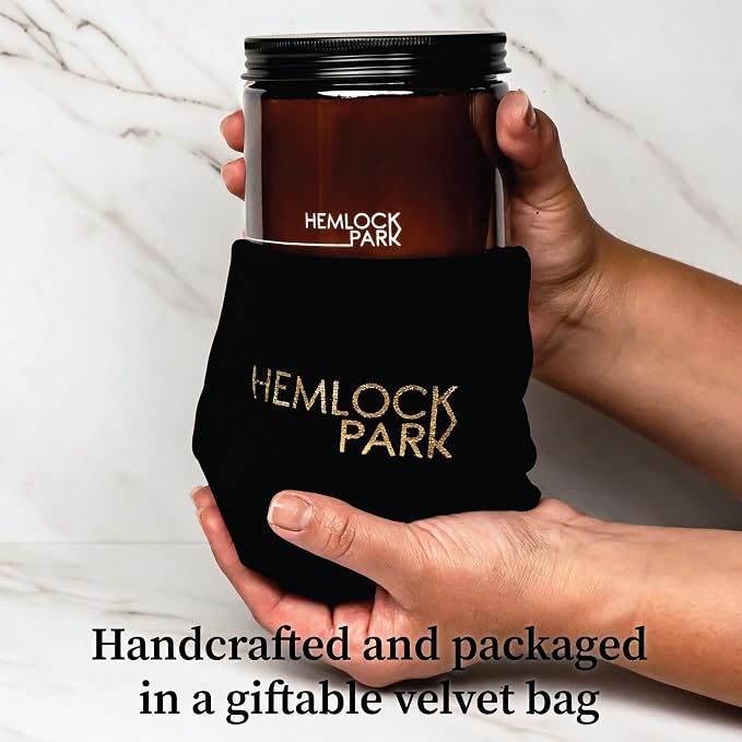 Hemlock Park Oud Forest Apothecary Scented Candle | Crackling Wood Wick, Botanical Fragrance & Coconut Apricot Wax | Up to 80 Hour Burn Time | 16 oz | Made in USA