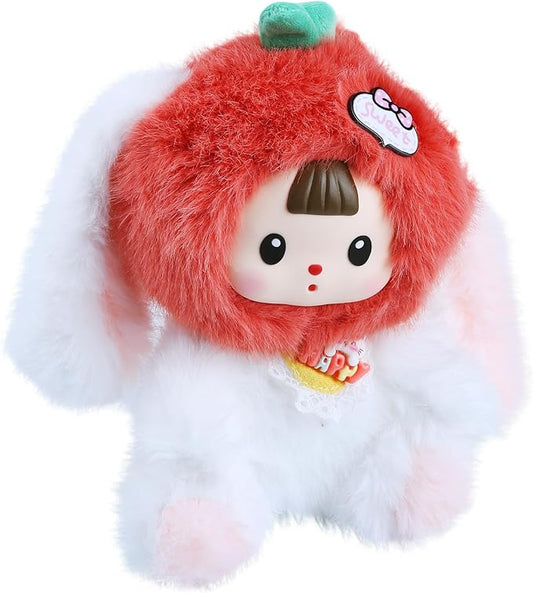 Kawaii Plush Doll, Stuffed Animals with Vinyl Face White Tomato Bunny Shaped for Girls Boys Women, 7.8 inches Vinyl Plush Pendant Cute Figurines Gifts for Collectibles Home Decor Birthday Christmas