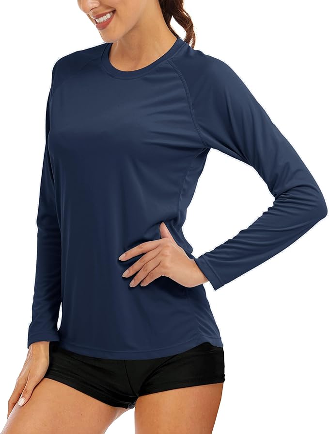 MAGCOMSEN Women's Long Sleeve Shirts UPF 50+ Sun Protection Shirts for Hiking Fishing Workout Rash Guard