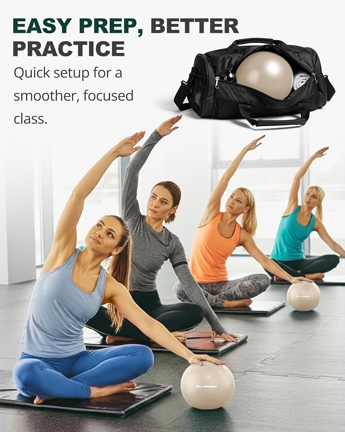 Trideer 9-Inch Pilates Ball, Small Exercise Ball for Yoga, Core Training, Physical Therapy, Balance, Stability and Stretching Pilates Equipment with Inflation Straw