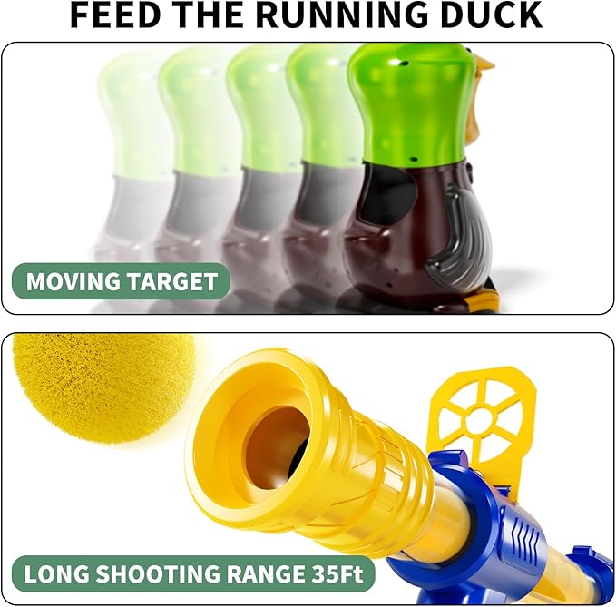 Duck Shooting Toys for Kids 3-5 Years, 2 Packs of Foam Shooting Toy with Movable Shooting Game, Interactive Competition Game Gifts for Boys and Girls Ages 6 7 8 9+ Years Old