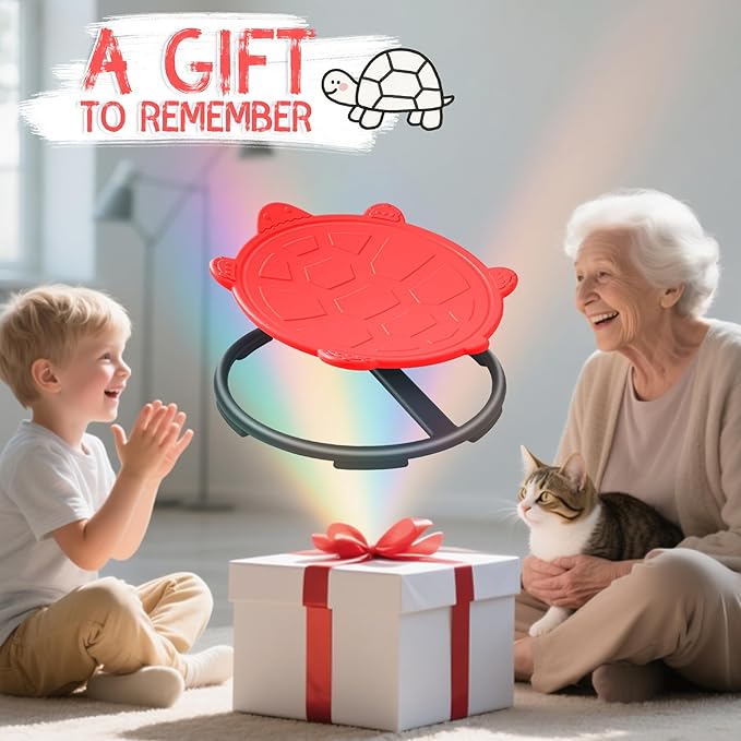 Turtle Spinning Chair for Autistic Kids – Sensory Spinning Toy, Spin Chair for Kids Autism, Sensory Swivel Seat for Balance, Coordination, Focus & ADHD Support, Autism Sensory Products (Red)