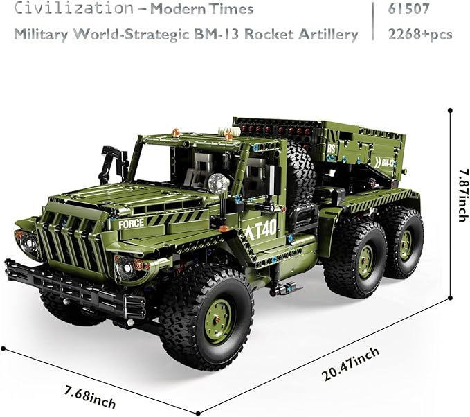 JMBricklayer Rocket Artillery Building Set, Adults WW2 Military Tank Model Toy Construction Set, Army Vehicle Collectible Home Display, Gifts for Boys Teens Adults 61507