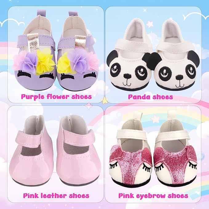 5 Sets of Doll Clothing and 2 Pairs Doll Shoes (Send by Random) for 18 Inch Doll, Hand - Made Doll Accessories Collectibles, Best Birthday Festivals Gift for Kid, Gril