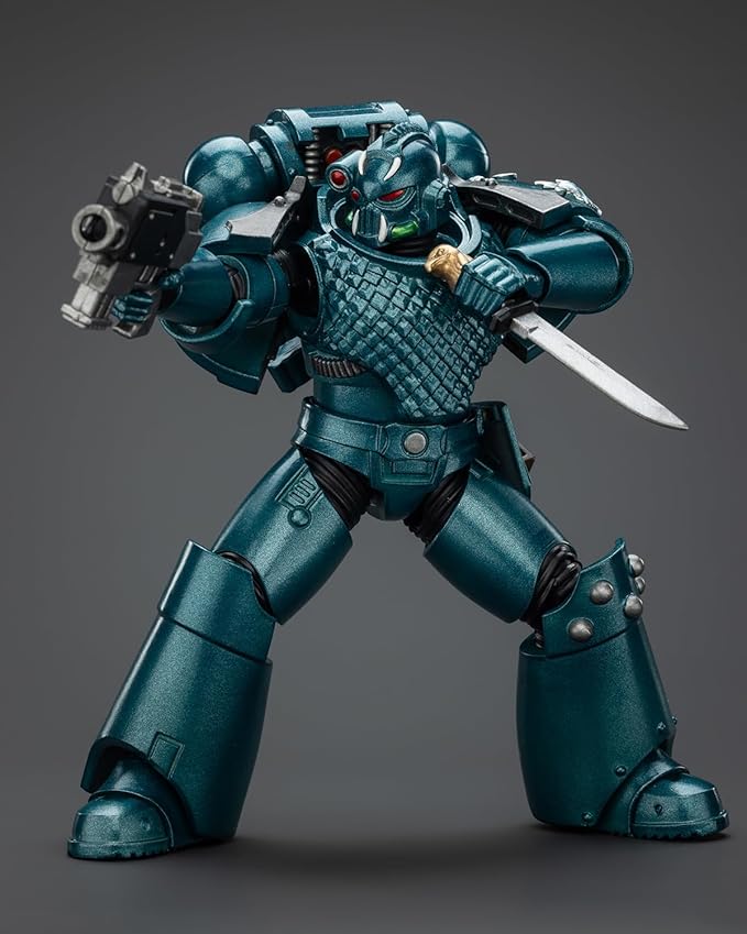 JoyToy Warhammer 40K Genuine License 1:18 Action Figure, Alpha Legion Headhunter with Banestrike Combi-Bolter and Power Dagger, 4.96 inch Collectible Action Figures Sets