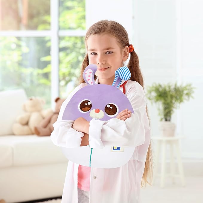 Easfan 12'' Doctor Rabbit Plush Pillow Soft Plush Toy Cute Stuffed Animal Home Room Decoration Gifts for Kids Toddlers