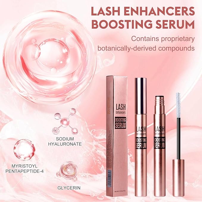 Eyelash Growth Serum With Brush Head - Safe & Gentle Lashes Care, Sheen and Nourish, Deep Repair - Creates Thick, Long, Curled Eyelashes, Natural Longer (0.123oz/3.5g)