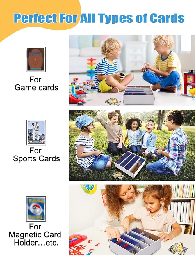 8 Pack Cardboard Card Storage Box 3120 Count Bulk Card Storage White Sports Card Boxes