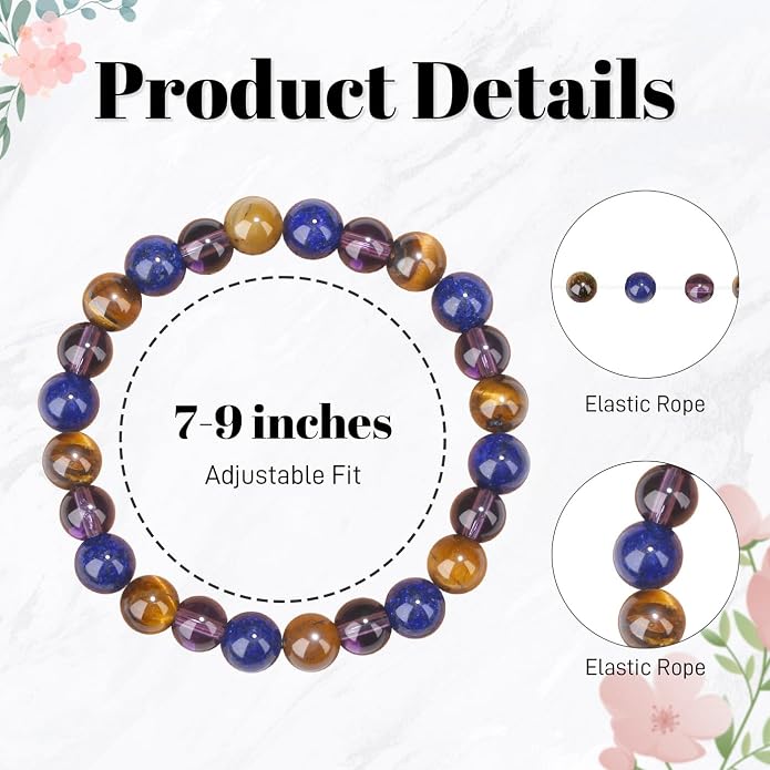 MAIBAOTA Healing Crystal Bracelet for Women Empath Protection & Safe Travel & Anxiety Relief Bracelet - New Beginnings Lucky Charms for Travel/New Job/Next Chapter