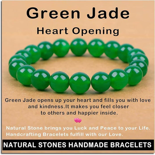 AD Beads Handmade Gemstone Stretch Elastic Bracelet Crystal Healing Reiki Nature's Beauty and Spiritual Essence Unisex