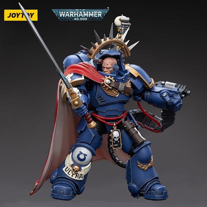 JOYTOY 1/18 Warhammer 40,000 Action Figure Ultramarines Captain in Gravis Armour Collection Model (4 inch)