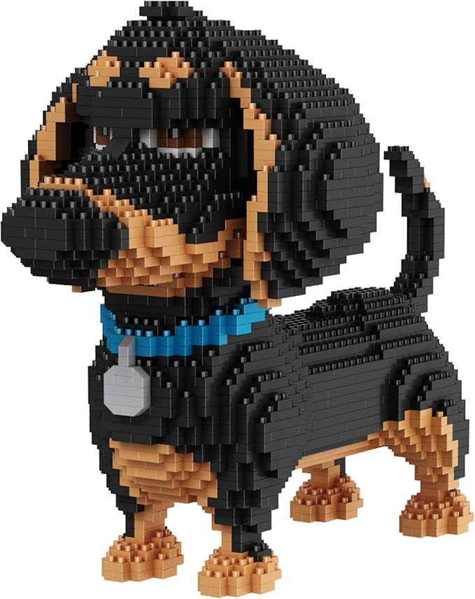 Dachshund Dog 3D Puzzle Building Block Set – 2100 Mini Bricks Kit for Adults & Kids – Creative Animal Model Gift (2025 Edition)