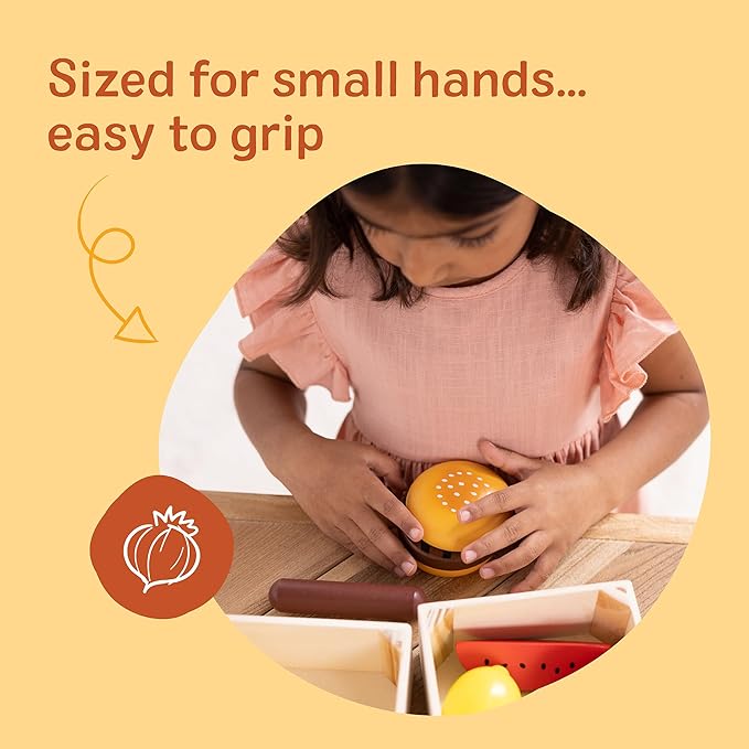 Melissa & Doug Food Groups, 21-Piece Wooden Toys Set of Pretend Play Food & Kids Play Kitchen Accessories, Preschool Toys for Girls & Boys Ages 3+