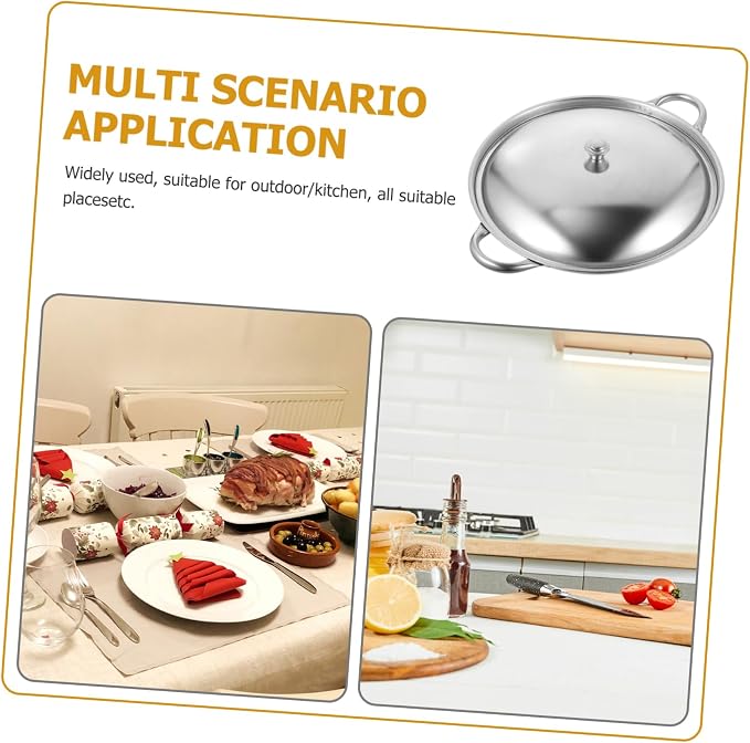 Cabilock Dry Pan with Lid Nonstick Pan Nonstick Wok Paella Cooking Stir Fry Skillet Wok Skillet Reheating Pot Stewpot Pow Stainless Steel s Korean Pot Mini China