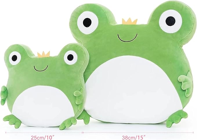 Lazada 2PC Frogs Kids Pillow Toys Plush Pillows Soft Gifts for Toddler Green (15+10Inches)