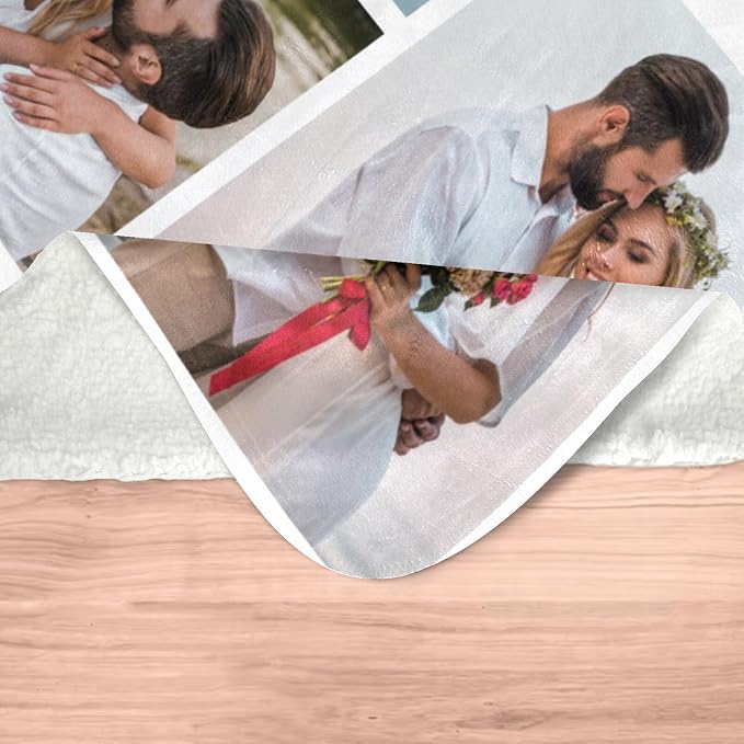 inkArts Custom Blanket with Photo, Personalized Blanket, Customized Photo Blankets, Customizable Picture Blankets, Personalized Anniversary Couple Gifts for Women Men Her Him Boyfriend Girlfriend