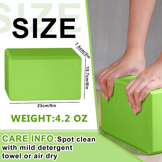 Honoson 20 Pcs Yoga Blocks Bulk 9''x6''x3'' High Density EVA Foam Blocks for Exercise Pilates Meditation, Lightweight Non-slip Surface, Improve Strength Balance Flexibility