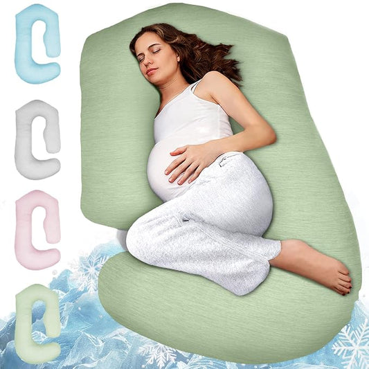 PILLANI Pregnancy Pillows for Sleeping - V C U Shaped Full Body Pillow with Removable Cover, 57inch Cooling Maternity Pillow for Pregnant Women, Support for Back Belly Legs Hip - Pregnancy Must Haves