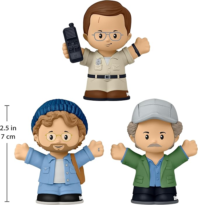 Little People Collector Jaws Movie Special Edition Set for Adults and Fans, 3 Character Figures in a Display Package