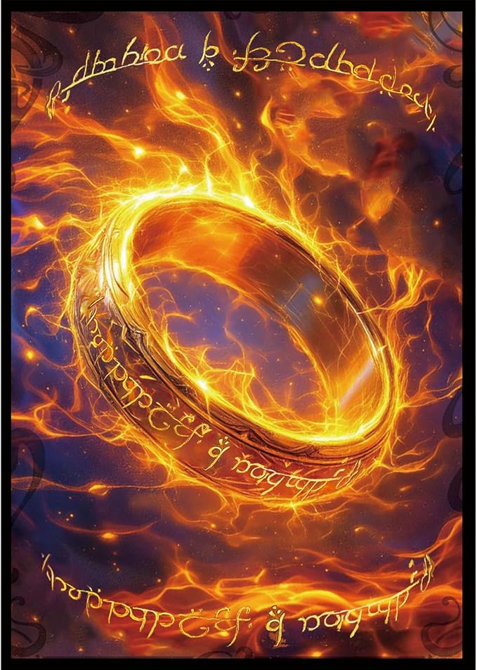 MTG Card Sleeves with 100 Pcs, Waterproof Textured Back Art Sleeves Deck Protector, HD Clear Front & Matte Back, Ultra-Durable, Smooth Shuffle Standard Size Card Sleeves Fit TCG MTG Cards-The Ring