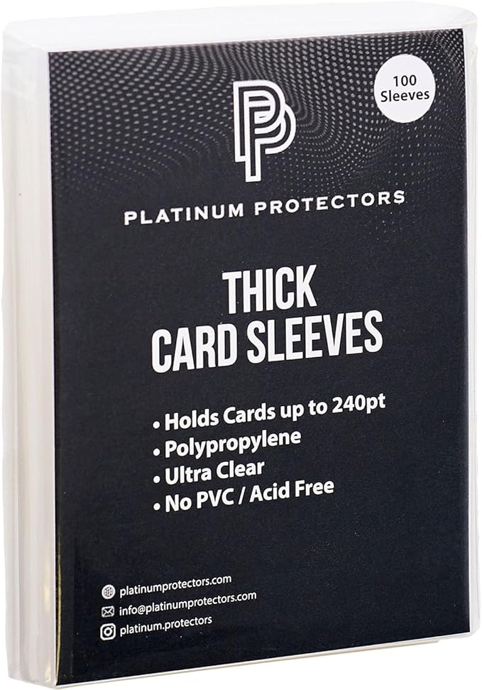 Platinum Protectors Thick Penny Sleeves for up to 240pt Thicker Cards Auto Jersey Patch Cards (100 Pack)