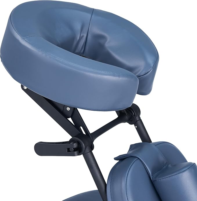 Master Massage Professional Lightweight Portable Massage Chair-Folding Foldable Aluminum Adjustable Tattoo Chair with Wheeled Carrying Case, Aluminum, Blue