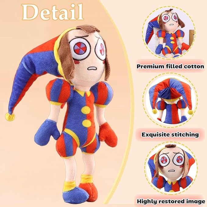 The Amazing Digital Circus Plush,11.8" Pomni Plushies Toy Gift, Cute Stuffed Figure Doll for Kids and Adults, Birthday Halloween Christmas Choice for Boys Girls