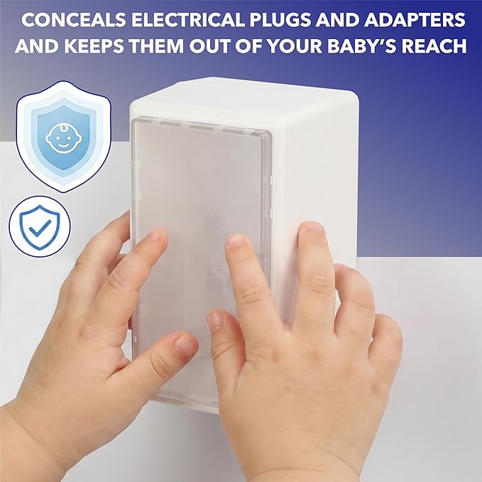 Bates- Baby Safety Outlet Cover Box, Locking Baby Proof Outlet Covers, Locking Plug Covers for Electrical Outlets