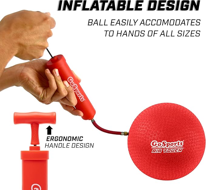 GoSports Playground Balls for Kids - Choose 8.5” or 10” Sizes - Heavy Duty Set of 6 with Carry Bag and Ball Pump