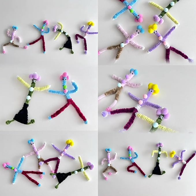 Pipe Cleaners, DIY Flower Bouquet Kit Chenille Stems, Flower Making Kit 400pcs（White and Black） Craft Material, Art and Craft Supplies