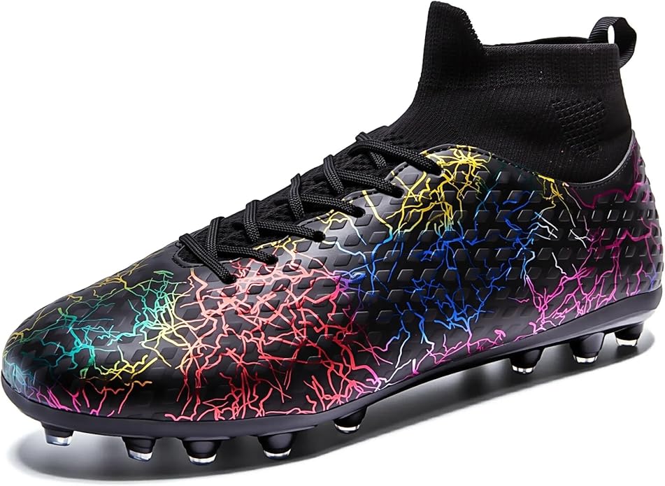 Boys Girls Soccer Cleats High-top Training Football Cleats Kids Ankle-high Soccer Shoes Lightweight Outdoor Futsal