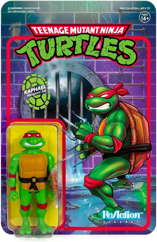 Super7 Teenage Mutant Ninja Turtles Raphael 3.75 in Reaction Figure