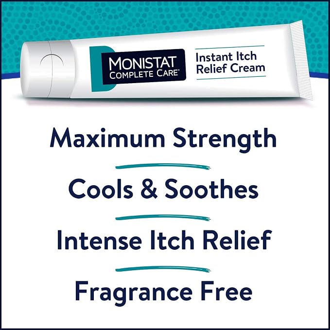Monistat Instant Itch Relief Cream for Women, Fragrance-Free Formula with Aloe Vera Soothes and Cools Vaginal Itch, 1 Oz