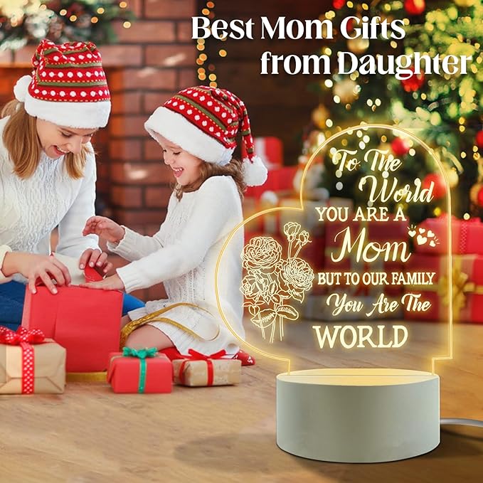 Lovely Mother-Best Mom Birthday Gifts from Daughter Son，Mom Night Light，Room Decoration Mom's